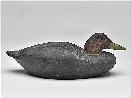 Hollow carved black duck