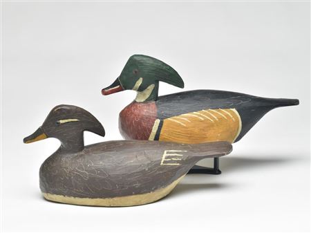 Rare and important pair of wood ducks