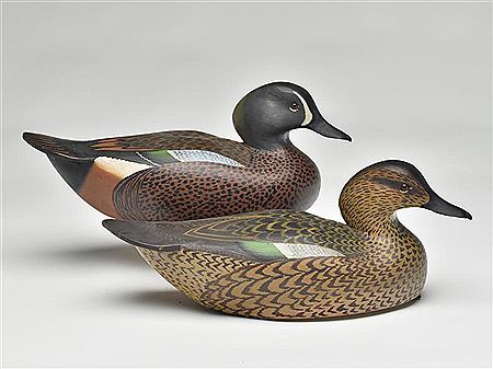 Finely made pair of bluewing teal