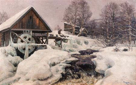 Winter, old mill, from Mesna