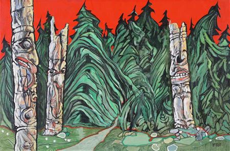 TRAVELS TO THE ISLAND TOTEM, QUEEN CHARLOTTE ISLANDS; 1996 by Armand Vallee - Auction record, sale price, and art valuation. Compare with similar artists and explore comparable artworks.