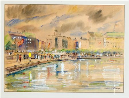 View of Hamburg at the Binnenalster by Hannes Runge - Auction record, sale price, and art valuation. Compare with similar artists and explore comparable artworks.