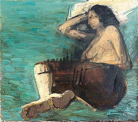 Lying, female figure