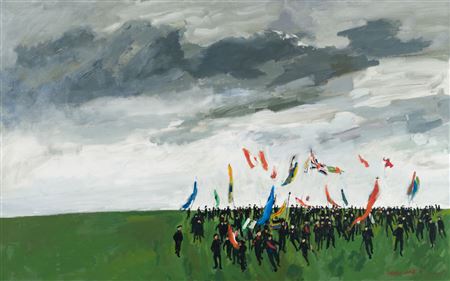 Scouts & Banners by Molly Joan Lamb Bobak - Auction record, sale price, and art valuation. Compare with similar artists and explore comparable artworks.