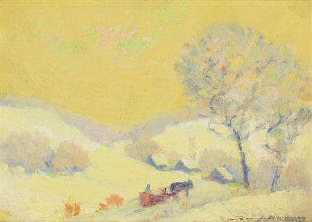 Snow Landscape with Sleigh