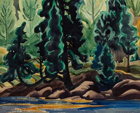 Sample artwork by Ruth Salter Wainwright (1902 - 1984), known for abstract figure and genre painting - View similar artists and auction records