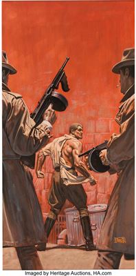 Doc Savage #119/120 "The King of Terror" Painting Original Art (Bantam Books, 1984)