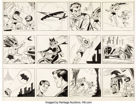 Batman Annual #2 "1962 Batman and Robin Calendar" 2-Page Illustrations Original Art (DC, 1961)