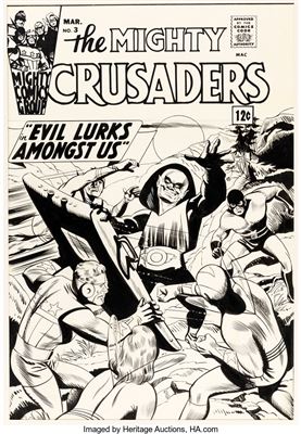 The Mighty Crusaders #3 Cover Original Art (Archie, 1966)