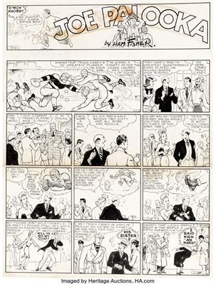 Joe PalookaSunday Comic Strip Original Art dated 11-24-40 (McNaught Syndicate, 1940) by Hammond Edward (Ham) Fisher - Auction record, sale price, and art valuation. Compare with similar artists and explore comparable artworks.