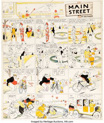Main Street Sunday Comic Strip Original Art dated 6-3-23 (N.Y. World/Press PubL. Co., 1923)