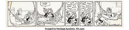 Donald Duck Daily Newspaper Comic Strip Original Art dated 11-9-40 (King Features Syndicate, 1940)