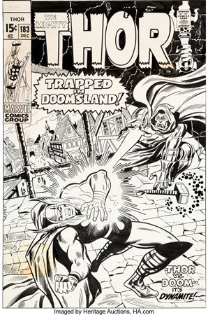 Thor #183 Cover Original Art (Marvel, 1970)