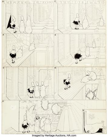 Little Nemo in Slumberland Sunday Comic Strip Befuddle Hall Original Art dated 2-23-08 (New York Herald, 1908)