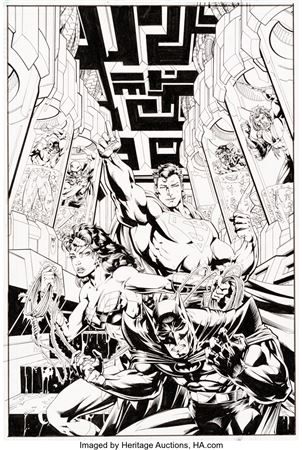 JLA: New World Order Trade Paperback Cover Original Art (DC, 1997)