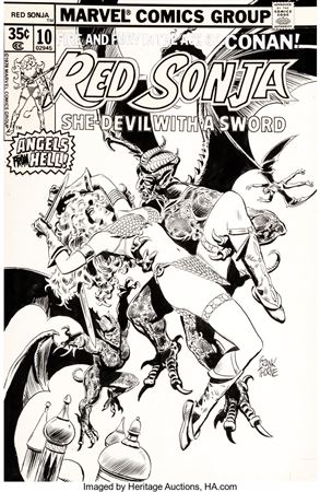 Red Sonja #10 Cover Original Art (Marvel, 1978)
