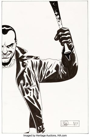 Walking Dead: Here's Negan TPB Cover Original Art (Image, 2017)