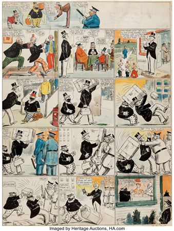 Happy Hooligan Sunday Comic Strip Original Art dated 6-14-04 (W. R. Hearst, 1904)