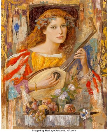 Figure playing the lute