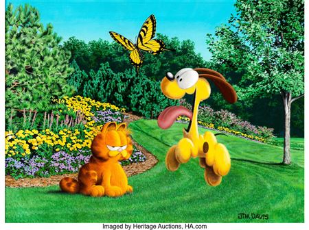 Garfield and Odie Painting Original Art (undated)