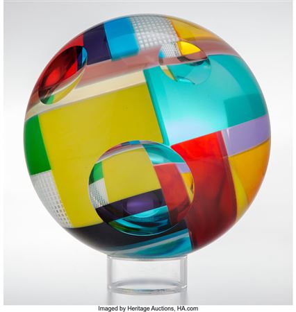 Sample artwork by David Huchthausen (Born 1951), known for glass sculpture, interior design, teaching - View similar artists and auction records
