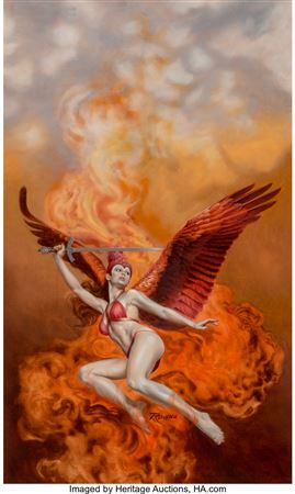 Flame Goddess, The Fantastic Art of Rowena Morrill paperback cover, 1983