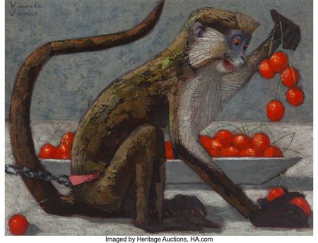 Monkey with cherries