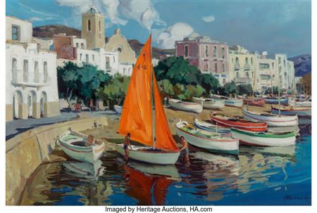 Boats at low tide by Pascual Bueno Ferrer - Auction record, sale price, and art valuation. Compare with similar artists and explore comparable artworks.