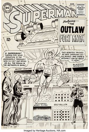 Curt Swan and George Klein Superman #179 Cover Original Art (DC, 1965)