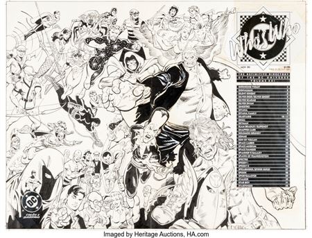 Ernie Colon and Dick Giordano Who's Who: The Definitive Directory of the DC Universe #21 Wraparound Cover Original Art (DC, 1986)