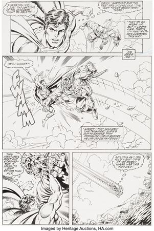 Tom Grummett and Doug Hazelwood Adventures of Superman #497 Story Page 5 Original Art (DC, 1992)