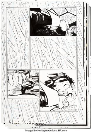 Humberto Ramos and Wayne Faucher Peter Parker: Spider-Man #47 Partial Story "A Death in the Family Part Four" Original Art Group of 15 (Marvel, 2002)