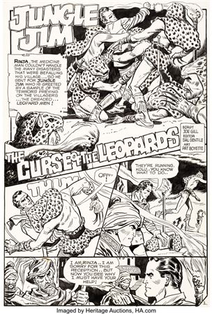 Pat Boyette Jungle Jim #29 Unpublished Complete 7-Page Story Original Art (Charlton, c. 1970)