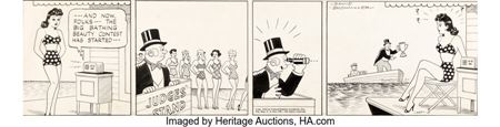 Ernie Bushmiller Nancy Daily Comic Strip Original Art dated 9-3-42 (United Features Syndicate, 1942)