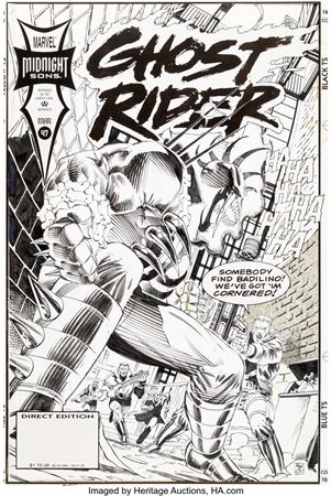 Ron Garney and Chris Ivy Ghost Rider #47 Cover Vengeance Original Art (Marvel, 1994)