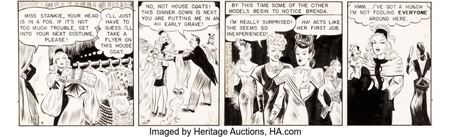 Dale Messick Brenda Starr, Reporter Daily Comic Strip Original Art dated 10-31-45 (Chicago Tribune Syndicate, 1945)