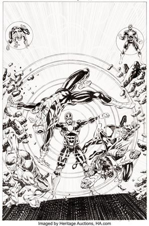 Mike Perkins U.S. Avengers #1 Variant Cover Original Art (Marvel, 2017)