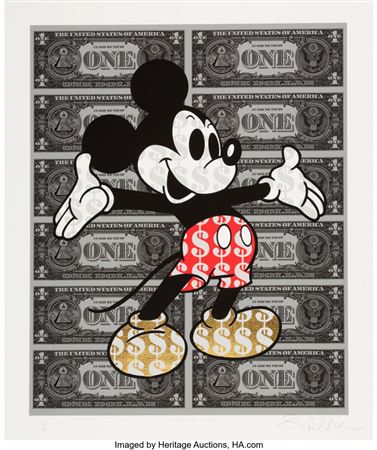 Monster Mickey (Gold Leaf Shoes), 2020 by Ben Allen - Auction record, sale price, and art valuation. Compare with similar artists and explore comparable artworks.