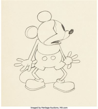 Steamboat Willie Animation Production Drawing
