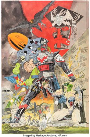 Marshal Law: Cloak of Evil Cover Original Art (Titan Books, 2003)