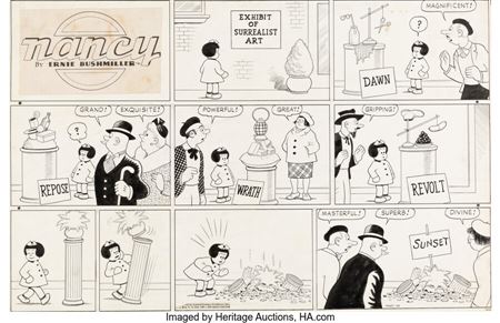 Nancy Sunday Comic Strip Original Art dated 3-28-43 (United Feature Syndicate, 1943)