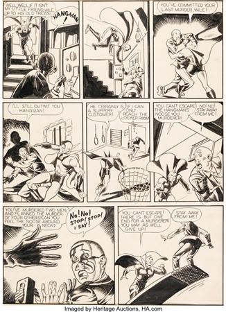 Pep Comics #39 Story Page 12 Hangman Original Art (Archie, 1943)