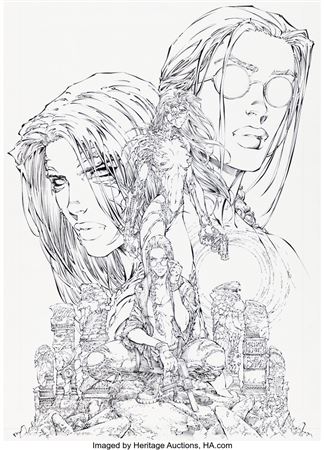 Tomb Raider / Witchblade #1 Cover C Original Art (Top Cow, 1997)
