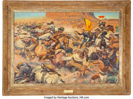 Original Published 1-sheet Poster Art Oil Painting for Fort Apache (Argosy Pictures, 1948)