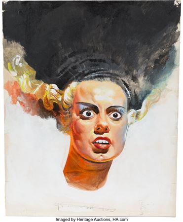 Original Elsa Lanchester as "Bride of Frankenstein" Magazine Cover Art for Famous Monsters of Filmland #17