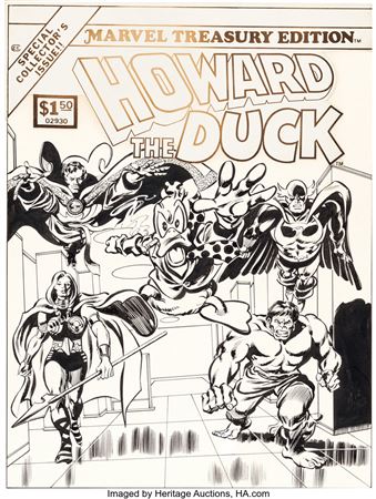 [Gene Colan lightboxed pencils] Marvel Treasury Edition #12 Howard the Duck Cover Original Art (Marvel, 1976) by Tom Palmer - Auction record, sale price, and art valuation. Compare with similar artists and explore comparable artworks.