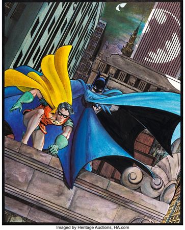 The Batman Portfolio #1 Batman and Robin Limited Edition Plate Illustration Original Art (S. Q. Productions, 1981)