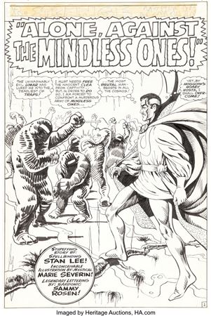 Strange Tales #153 Complete 10-Page Story "Alone, Against the Mindless Ones!" Doctor Strange Original Art (Marvel, 1967)