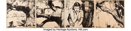 Tarzan Daily Comic Strip Original Art dated 6-10-33 (United Feature Syndicate, 1933)