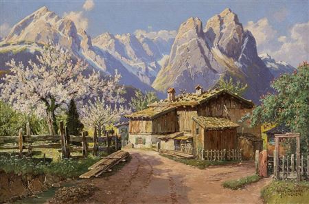 Pair of paintings: Two views of Garmisch in spring by Hans Frahm - Auction record, sale price, and art valuation. Compare with similar artists and explore comparable artworks.